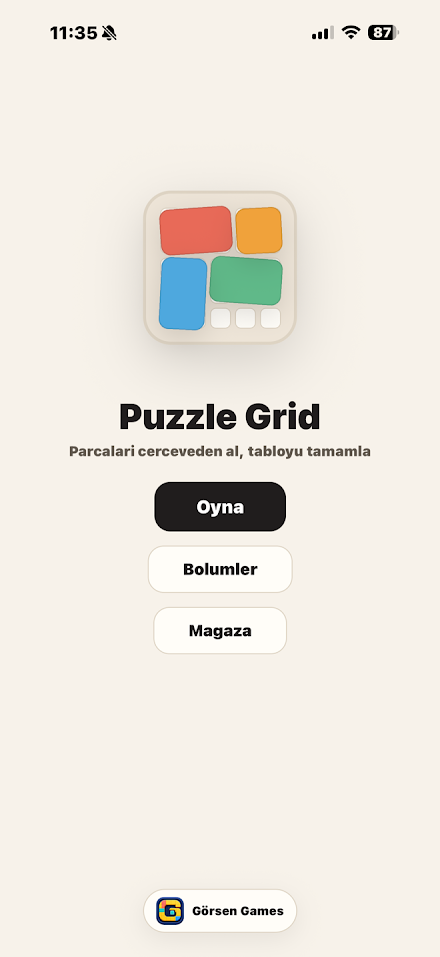 Puzzle Grid oyun ekranı