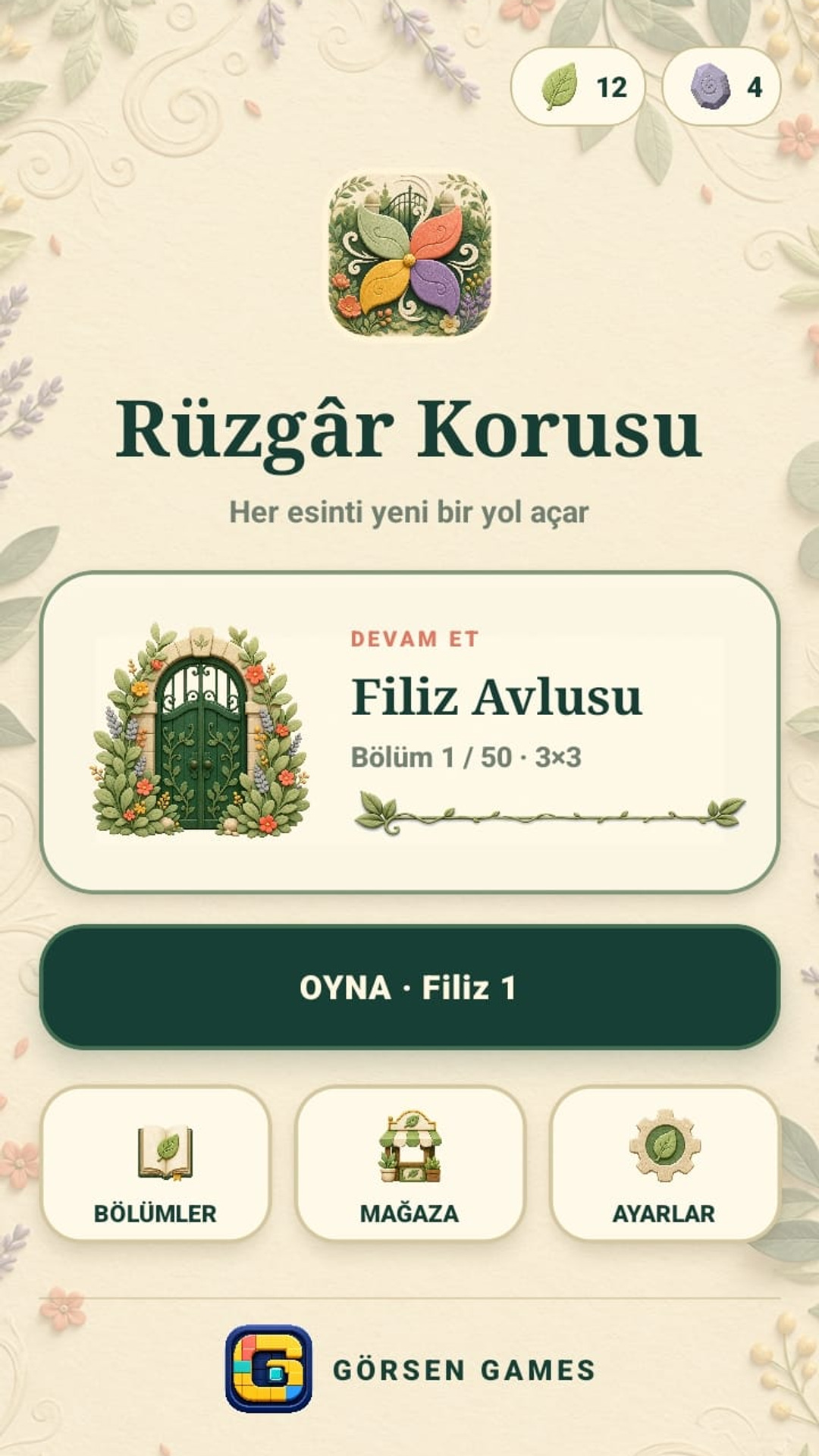 Rüzgâr Korusu oyun ekranı